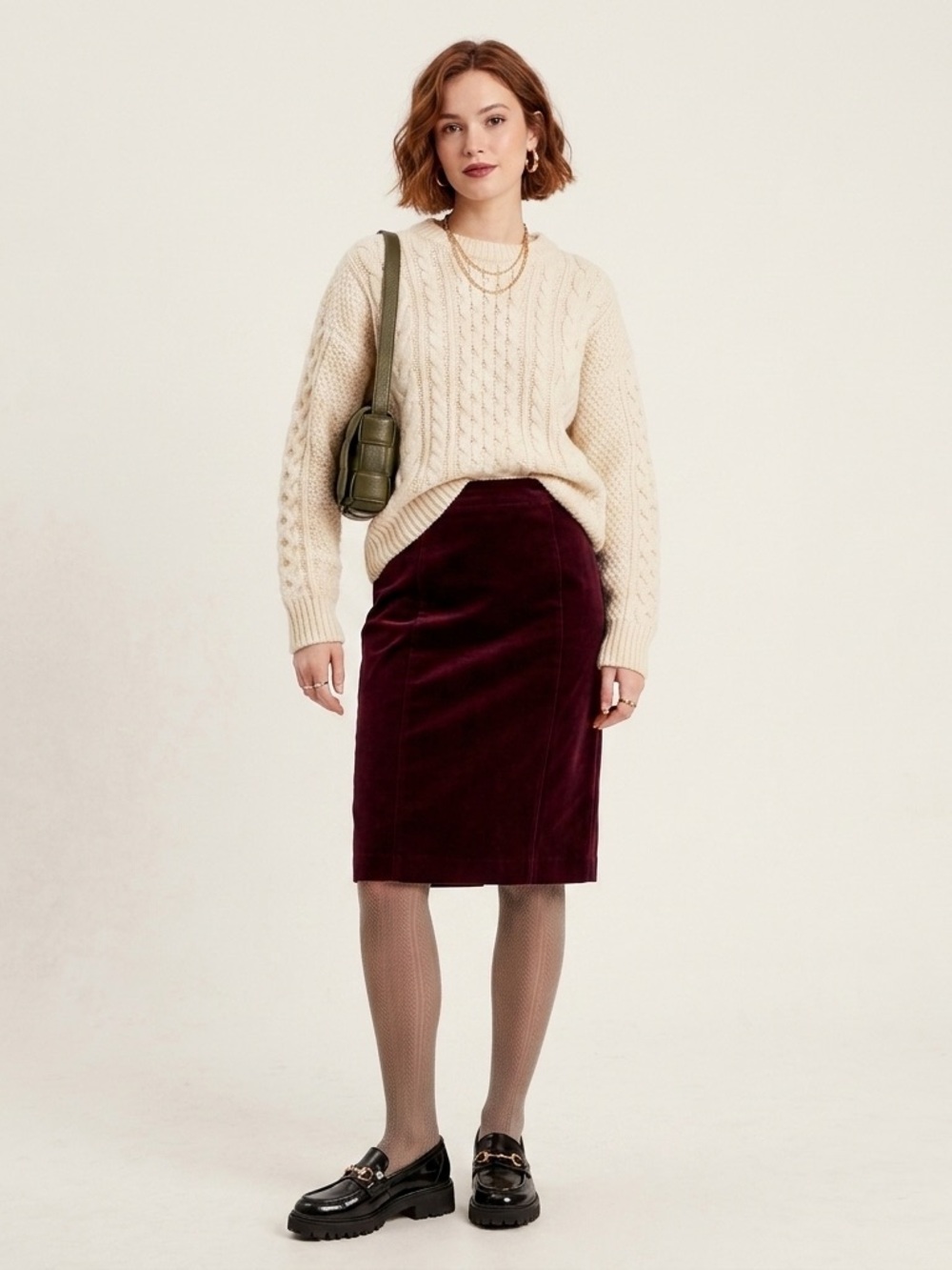 Anthropologie Milly velvet midi knee length pencil skirt black cherry red sz 2p